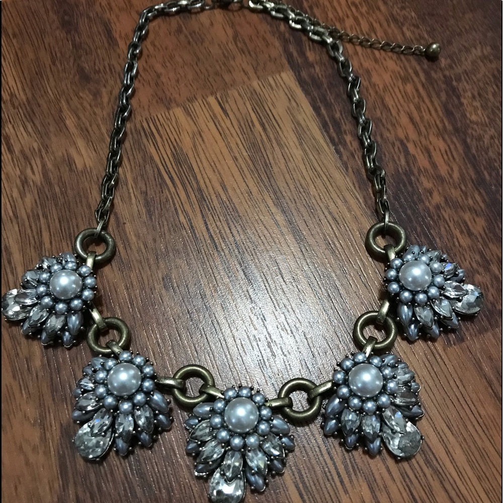 Pearl and Rhinestone statement necklace